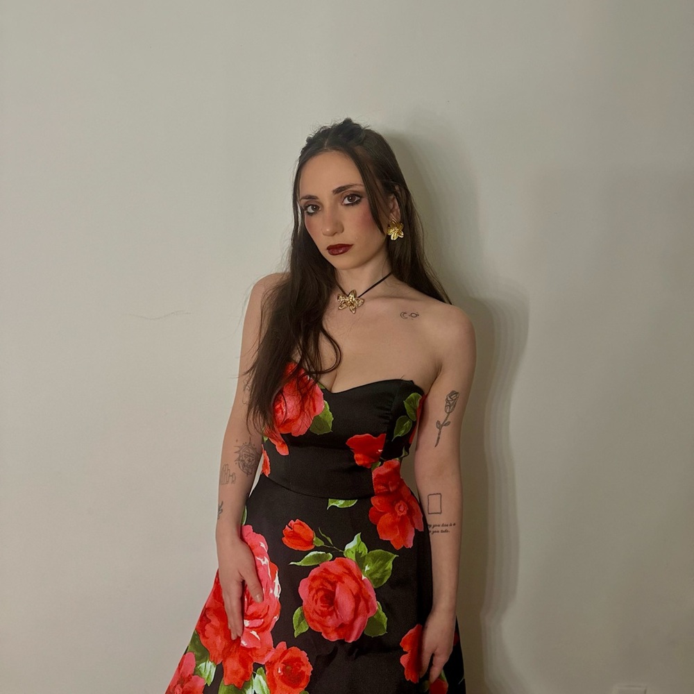 Floral Strapless Dress